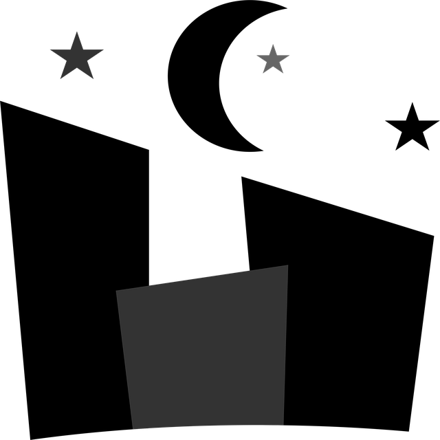 Free night city at night buildings illustration