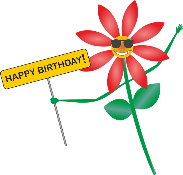 Free happy birthday date of birth flower background vector