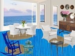 cottage, seaside, flowers