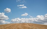 hill, blue sky, clouds