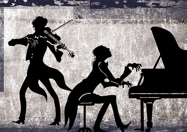 Free classical collage violin illustration