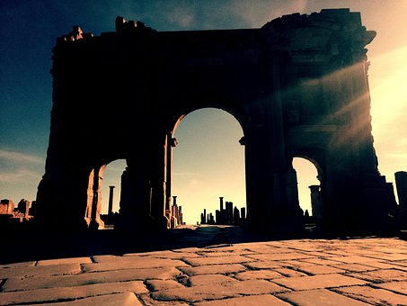 Roman, Ruine, Tür, Antiquität, Timgad