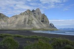vestrahorn mountain, black beach, stokksnes