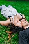 couple, laying, grass