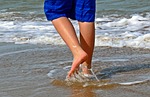 feet, legs, sand