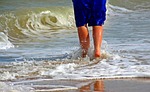 feet, legs, sand