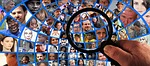 magnifying glass, human, head