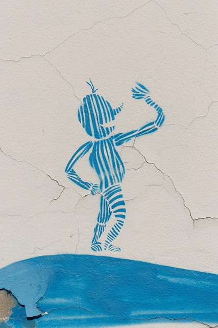 Graffiti, Blau, Gestreift, Kunst