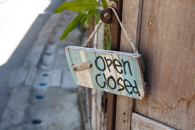Türschild, Open, Closed, Geöffnet