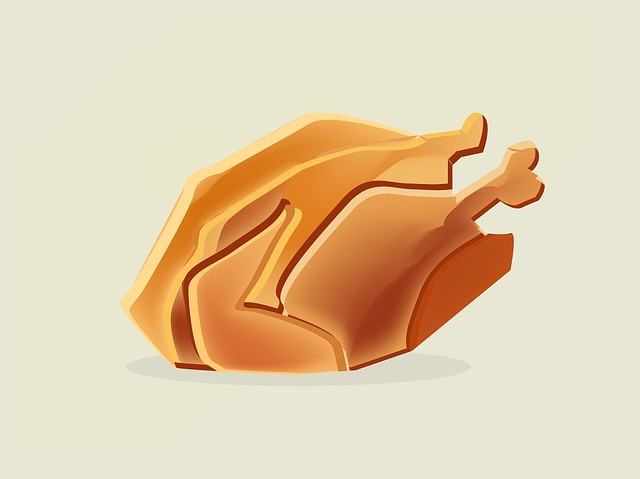 Free roast chicken food dinner illustration