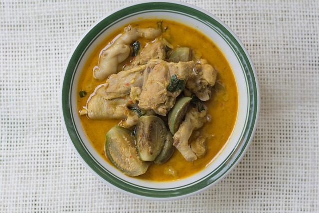 แกง, แกงเขียวหวาน, ไก่, มะเขือ, อาหาร