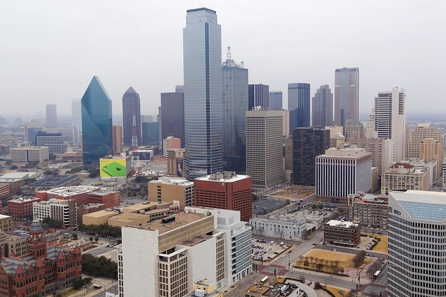 Dallas, Skyline, By, Texas, Sentrum