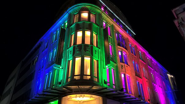 Casă, Multicolor, Luminat, Fereastră
