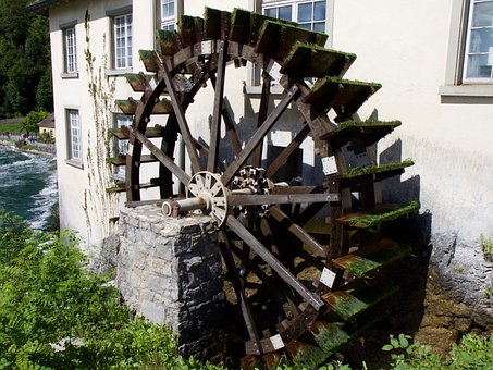 Skovl, Hjul, Vandmølle, Gammel