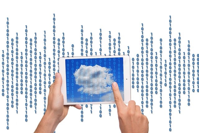 Free tablet cloud storage illustration