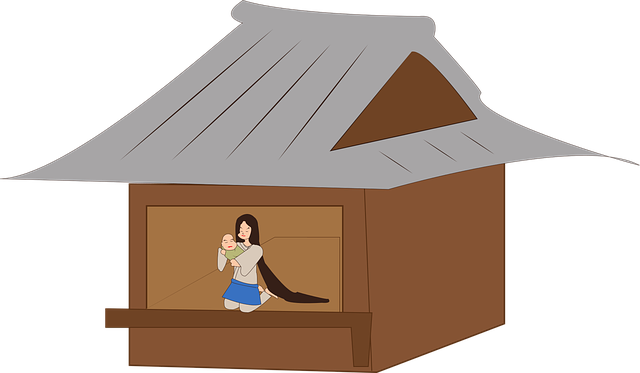Free house mother family vector