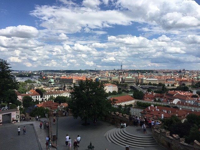 Prag, Stadt, Ansicht, Platz, Menschen