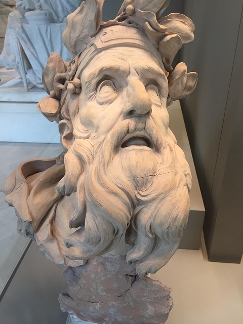 Statue, Büste, Alter Mann, Mann, Leiden