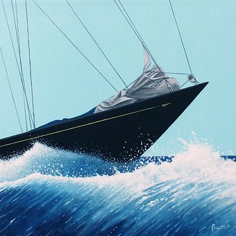 Gemälde, Boote, Vela, Meer, Natur, Bild