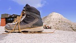 boot, mountain, top