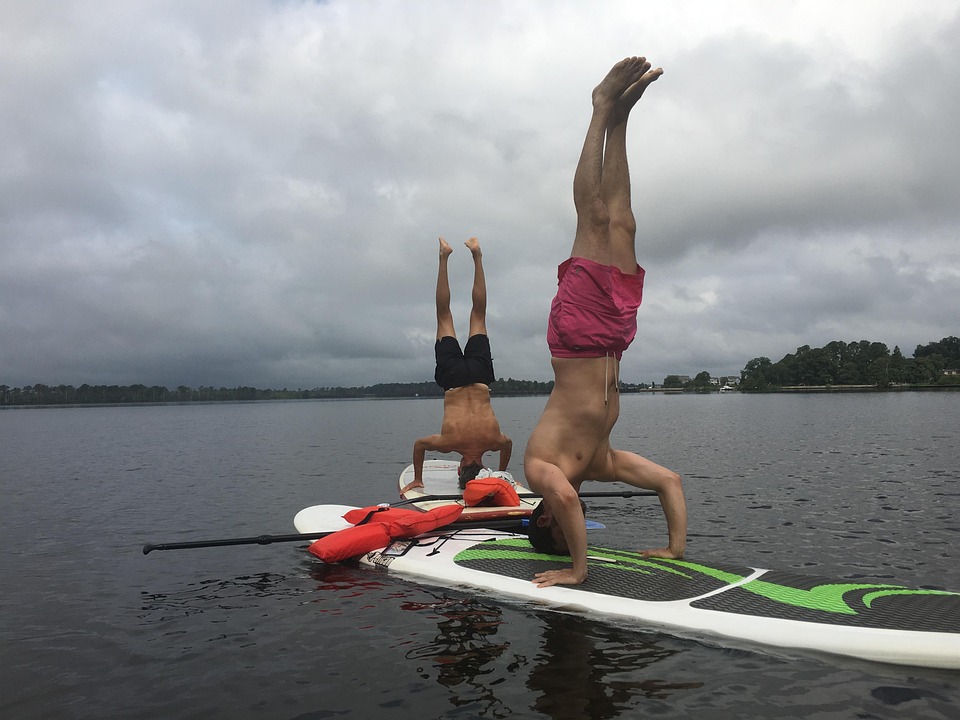 Yoga, Paddleboard, Paddleboarding, Headstand, Paddle