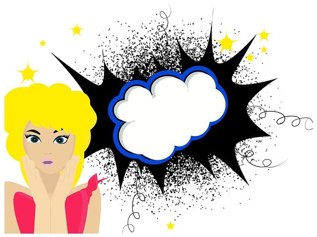 Free surprise woman bubble speech illustration
