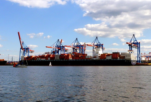 Free Hamburg Harbour Blue Sky photo and picture