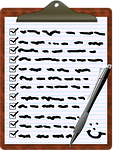 checklist, clipboard, pen