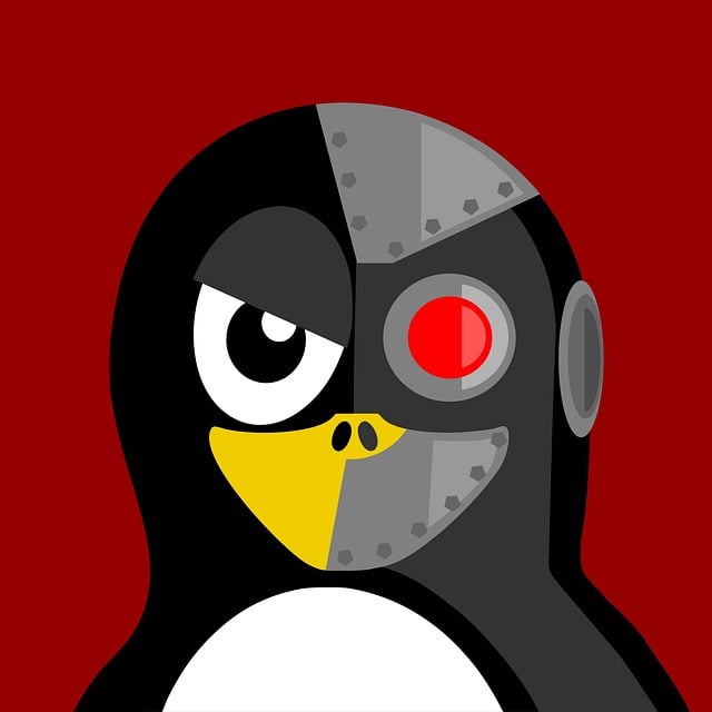 Free cyborg nature tux vector