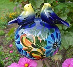 garden globe, solid ball of clay, garden