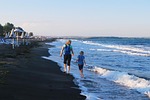 mother, son, walking