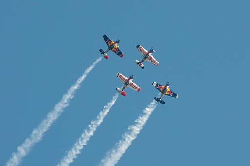Kunstflug, Flugzeug, Kondensstreifen