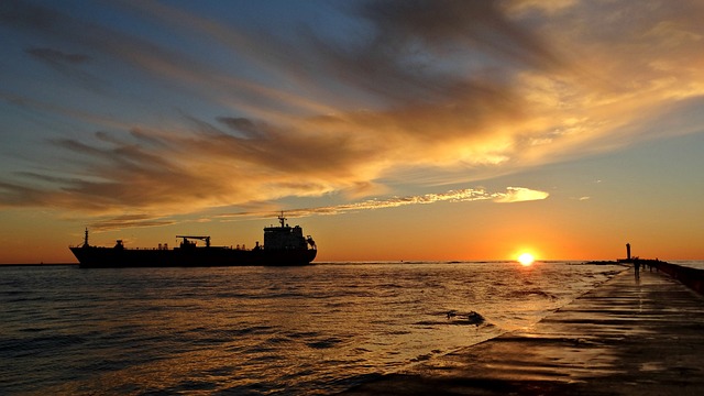 Free Breakwater Sunset photo and picture