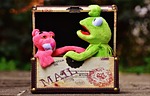 plush toys, kermit, the pink panther