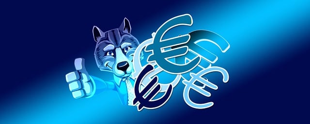 Free euro currency wolf illustration