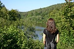 woman, girl, landscape