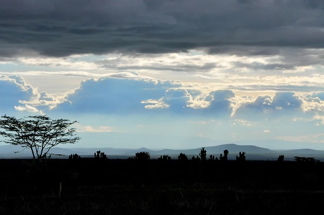Afrika, Landskab, Kenya, Mystisk, Skyer