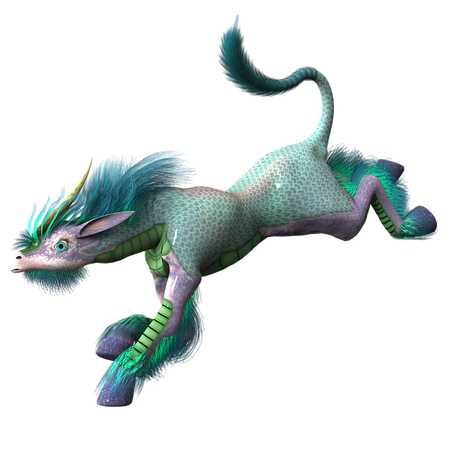 Free mythical creatures running rainbow colors illustration