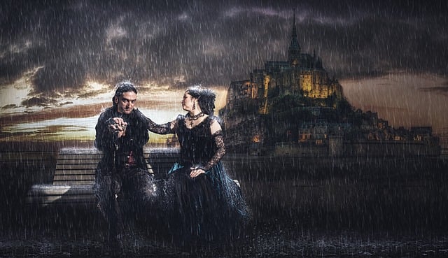 Free casal gothic pose illustration