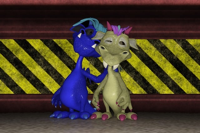 Free dragon friends companionship illustration