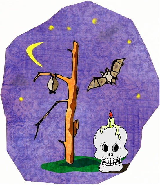 Free halloween skull terror illustration