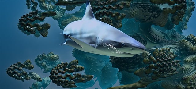 Free fractal shark mandelbulb illustration