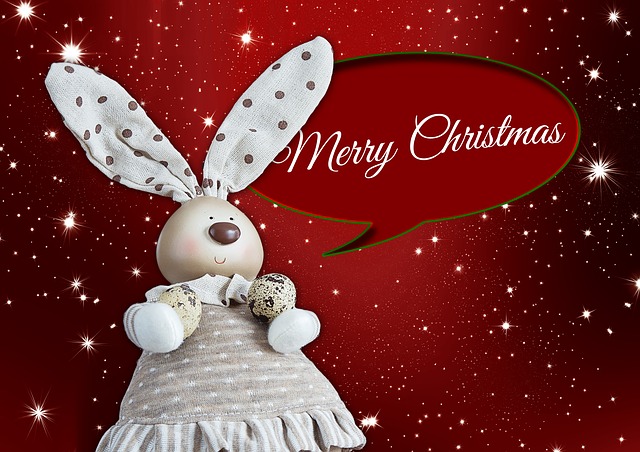 Free christmas rabbit public holidays illustration