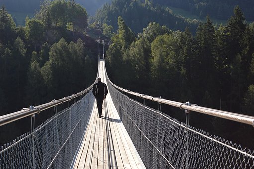 Schweiz, Brücke, Hängebrücke, Berg