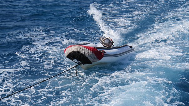 Schlauchboot, Zodiak, Meer, Tauchen