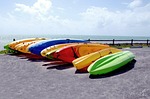 kayaks, for rent, colorful