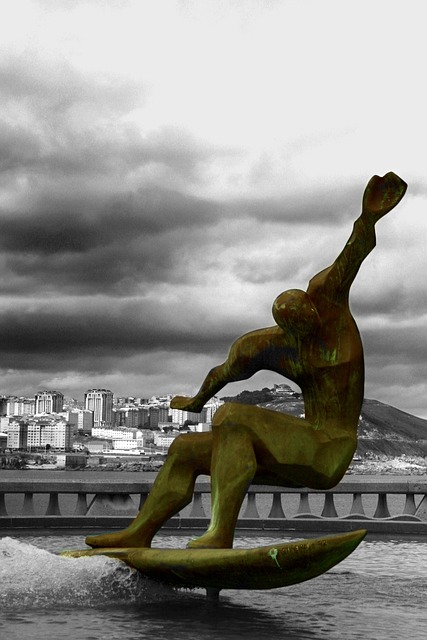 Free Surfer Sculpture Spain photo and picture