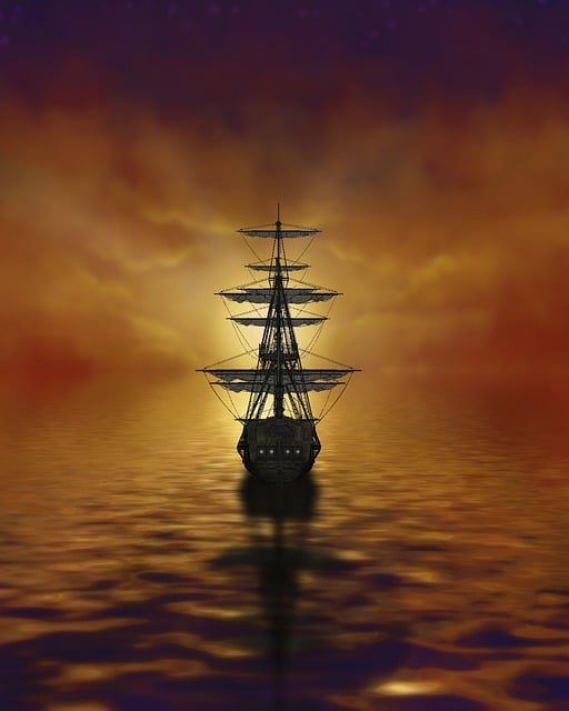Free sail boat sea illustration