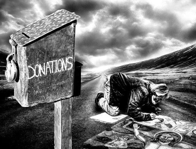 Free charity donations surreal illustration