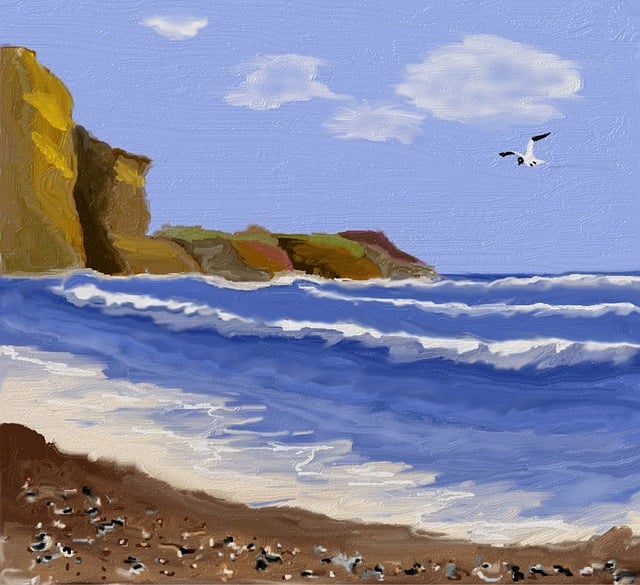 Free sea riverbank water illustration
